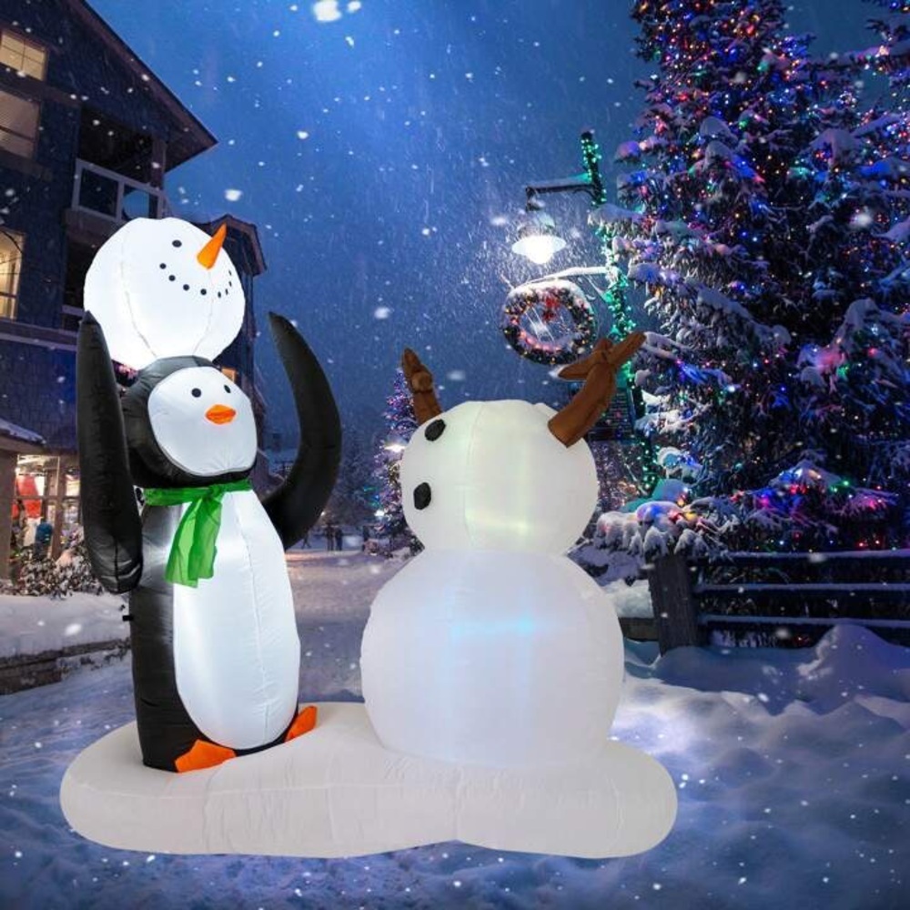7 Foot Christmas Inflatable Penguin & Snowman Outdoor Decorations Winter Holiday - Picture 8 of 8